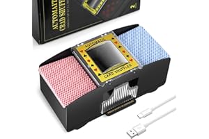 Nileole 2/6 Decks Automatic Card Shuffler, Electric Shuffler for UNO, Phase 10, Skip-BO, Texas Hold'em, Poker, Home Card Games, Cards Against Humanity