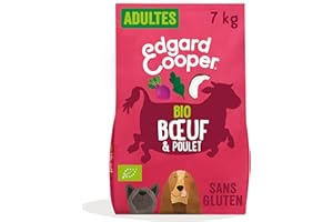Edgard & Cooper Croquettes Chien, (Bœuf & Poulet Bio, 7kg), Sans Céréales, Viande fraîche et protéines de qualité, Vrais ingrédients pour chiens, Hypoallergénique, Sans sucres ajoutés