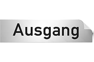 Türschilder24 • Folienschild Türschild • Ausgang • PVC Hinweisschild • 160 x 40 mm Silber • selbstklebend • Kratzfester Druck • UV Beständig