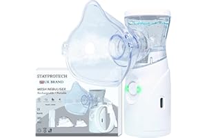 STAYPROTECH Nebuliser Machine for Adults & Kids, Rechargeable USB-C nebuliser steam Inhaler, Portable Handheld Nebulizer, Sinus Steamer Respiratory Relief, Home or Travel use.