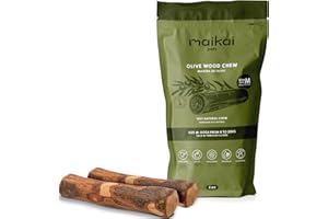 MAIKAI - Kauholz für Hunde - Olivenholz - Kauknochen - Hundeknochen - Hundespielzeug unzerstörbar - Welpenspielzeug - Kauartikel (M (2er Pack))