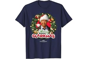 Warner Bros. Christmas Vacation Merry Clarkmas Weihnachten T-Shirt, Herren, Fans of National Lampoon's Christmas Vacation, Christmas celebrators, Kurzarm, T-Shirt, Blau, S