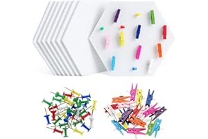 HonGien 8 Pièces Panneau de Liège, Tableaux à Mémos Auto-Adhésif Hexagone, Tableaux en liège pour la Décoration Murale de Chambre à Coucher de Cuisine de Bureau (Blanc)