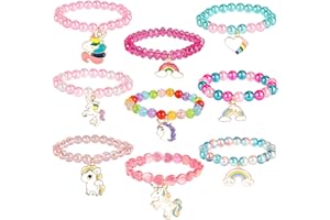 Sprinlot Bracelet Fille, 9 Pièces Bijou Amitié, Cadeau Licorne, Bijoux Enfants