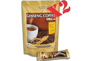COFFEEE THE ITALIAN EXCELLENCE. Caffè Ginseng - Coffee Deluxe - X 2 Confezioni di Caffè solubile al ginseng - 20+20 stick da 20g - Gold Choice