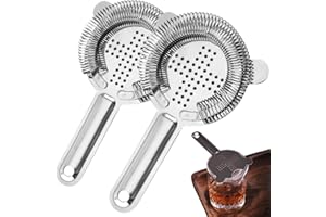 ZLXFT Colino da Cocktail in Acciaio Inox - 2Pcs Strainer Barman con Filtro Setaccio a Molla per Bar, Party, Club