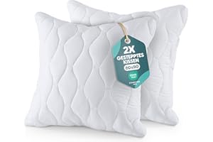 ‎UTOPIA BEDDING Utopia Bedding Kopfkissen 80x80 cm (2er Set), Gestepptes Kissen für Bett und als Dekokissen, Kissenfüllung, SofaKissen, Zierkissen für Couch (Weiß)