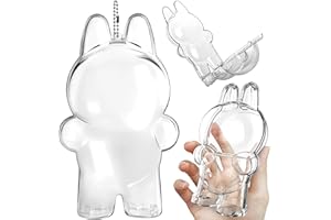 LUCYLANKER Custodia Acrilico Trasparente per Figure Blind Box, Custodia Protettiva per Labubu The Monsters con Catena in Metallo, Copertura Antipolvere e Antigraffio per Mini Bambole da Collezione (Stehend)