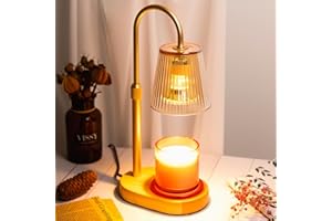 JEKEMORYE Candle Warmer Lamp with Timer: Electric Wax Melter - Adjustable Height and Brightness Jar Candles Flameless Burner Suitable Various Holiday Warming Gifts with 2 Bulbs