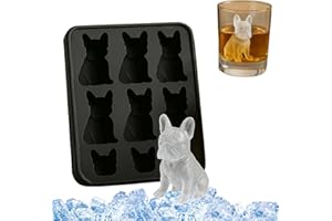 UKISISI French Bulldog Ice Mold,3D French Bulldog Ice Mold for Homemade Drink Decoration,Reusable Ice Silicone Mould,Cute Novelty Dog Flexible Ice Maker for Bulldog Lover, Whiskey Party Drinks-A