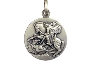 I G J 925 Sterling Silver Saint George Medal