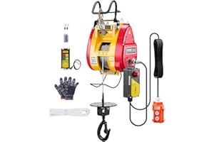 VEVOR Palan Électrique 2 en 1, 500 kg, Treuil Électrique Portable de Levage 1500 W Hauteur de Levage 30 m Vitesse 11 m/min Télécommande Filaire et Sans Fil, pour Garage, Entrepôt, Usine, Remorquage