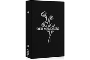 Lanpn Photo Album 6x4 Slip in, OUR MEMORIES Linen 300 Pockets Photo Albums Holds Landscape Only 10x15cm Picture Black