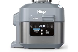 Ninja Speedi 10-en-1 Cuiseur rapide, Air Fryer, Friteuse à air et Multicuiseur, 5.7L, Repas pour 4 en 15 minutes, Vapeur, Gri