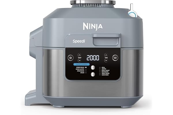 Ninja Speedi 10-en-1 Cuiseur rapide, Air Fryer, Friteuse à air et Multicuiseur, 5.7L, Repas pour 4 en 15 minutes, Vapeur, Gril, Cuire au four, Rôtir, Saisir, Mijoter et plus, Gris Sel de Mer, ON400EU
