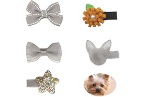 Hayaww 5 Pcs Haarnadeln Hund BöGen, Haarschleifen Haarspangen Hunde Haarspangen Pet Accessoires FüR Haar Haarspange Katze Welpe Haustier-Haar-Accessoires FüR Kleine Hunde Katzen Welpen (Grau)