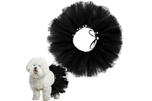 Locmeo Tutu für Hunde, Tüll-Tutu für Hunde, Größe S, L, M, Welpen, Ballerina, Kostüm, Rock für Halloween, Welpen, Katzen, Hasen, Haustier-Outfit, Geburtstag, Hochzeit, Party, Foto-Requisite (schwarz)