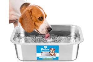 PETSLUCENT Stainless Steel Dog Water Bowl: 1.25 Gallons Metal Pet Water & Food Bowl No Spilling - High Capacity Dog Bowls for Medium, Larges, X-Large Dogs (1.25 Gallons)