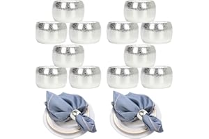 HuaLiSiJi Anelli Portatovaglioli Argento Fermatovaglioli da Tavola Eleganti 12 Pezzi, per Natale, Matrimonio, Festa di Festa, Hotel, Ristorante, Decorazione della Tavola (Argento 12 Pezzi)