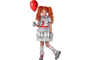 Morph Movie Clown Costume For Girls, Scary Clown Costume Kids Girls, Scary Clown Halloween Costumes For Girls Clown Costume, Kids Creepy Clown Costume Girls