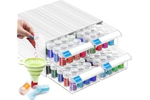 ARTDOT Diamond Painting Kit Completo, 4 Cajas de Organizador Diamond Painting Apilables Total 128 Ranuras para Almacenamiento Pintura Diamante, Joyas, Semillas, Anillora
