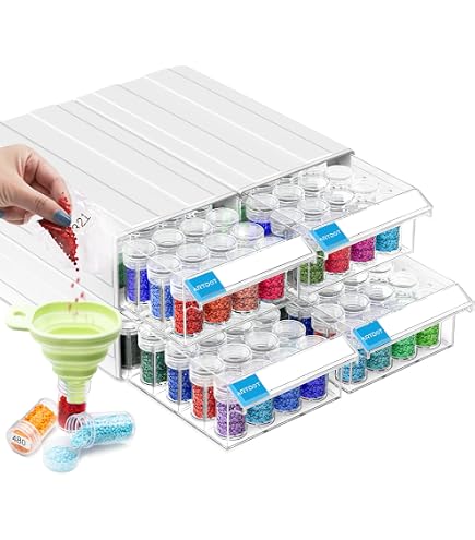 Boîte De Rangement Transparente Pour Diamond Painting - 12 Pots Amovibles Avec Couvercles - Plastique Durable, 11x17.6x2.7 Cm - 2