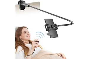 VOLTIFYMAX Tablet-Halterung mit Kindle Fernbedienung zum Lesen im Bett, Verstellbarer Gooseneck Tablet-Ständer Halter für Kindle-Zubehör, Tablets, iPhones 4.7''-11'', Ideal für Leser