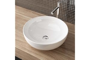 Waschbecken24 Lavabo in ceramica di design, lavabo per le mani, per il bagno degli ospiti, (40x40x13cm, Bianco / A578)