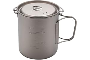 Tbkoly Titanium Pot Cup Mug - 750Ml With Lid, For Coffee Tea, Camping Picnic