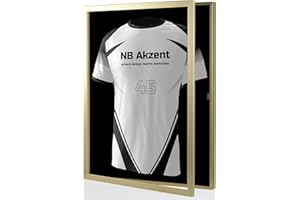 NB AKZENT Trikotrahmen mit Drehtür | Gold-Schwarz | 70x90 cm Objektrahmen | magnetischer Verschluss, schneller Trikotwechsel, UV-Schutz, einfache Montage