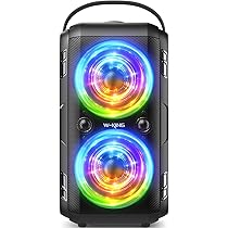 Bluetooth luidspreker met draadloze microfoon, W-KING 80W draagbare luide partij Bluetooth box-2 Full Range Drivers/Deep Bass, 105dB geluid, karaokemachine voor volwassenen/kinderen met