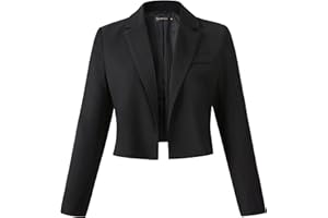 Benibos Womens Long Sleeve Open Front Crop Blazer Jacket
