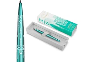 Długopis Parker Jotter | Edycja specjalna | Miami Turquoise z chromowanymi zdobieniami | Końcówka medium | Niebieski tusz | Opakowanie prezentowe