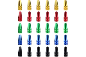 SZCXDKJ 30 Pcs Bicycle Presta Valve Caps, Multicolor Anodized Aluminum Alloy Presta Cycling Valve Caps, French Style Tyre Caps Dust Covers Bike Tire Valve Stem Caps for MTB Road Bicycle