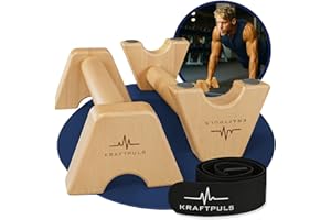 KRAFTPULS® Liegestützgriffe - als Calisthenics Equipment – rutschfeste & nachhaltige Parallettes und Handstand Griffe - ideal als Calisthenics Griffe