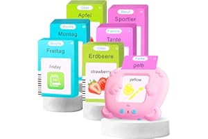 FEBOTAK Lernspielzeug Deutsch Lernen Für Kinder Sprechende Flash-Karten Lernkarten Montessori Spielzeug Wortlernspielzeug Lernspiele Kinderspielzeug Für Autismus Kleinkinder Mädchen Jungen 2 3 4 5 6 Jahre