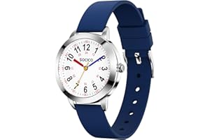 SOCICO Montre Enfant Apprentissage pour Garçons Filles,3ATM/30M Étanche Montre Aiguille pour Éducative de l'heure,Cadeau