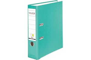 Original Falken PP-Color plastic files. Made in Germany. 8 cm wide DIN A4 pastel colour turquoise ring binder vegan file folder letter folder office folder plastic folder slotted folder