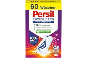 ‎PERSIL Persil Power Bars Color Waschmittel (60 Waschladungen), vordosiertes Buntwaschmittel in nachhaltiger Verpackung, für hygienisch reine Wäsche bereits ab 20° C