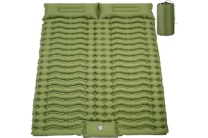 DYDHRER Matelas Camping 2 Personnes, 200 x 140 x 10cm Matelas Autogonflant Ultra Léger avec Pompe à Pied et Oreiller, Portable Résistant à l'eau Matelas Trekking pour Camping, Voyage, Plage, Randonnée