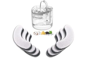 Cat Water Fountain Filter Replacement 6pcs Cat Fountain Filter Arc-shaped Washable Pet Fountain Filters with Triple Filtration System Activated Carbon for 1.8L HAPUP Dog Water Fountain