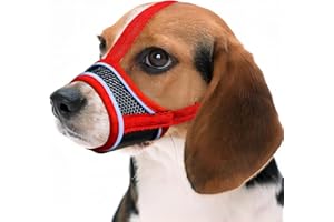 PLUSHCEWT Museruola per cani di taglia piccola e media, in rete traspirante, con gancio regolabile, morbida museruola per cani per evitare morsi di masticare e abbaiare