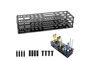 mimzemamz Porta Cacciaviti con 63 Fori, Supporto per Utensili, Porta Pinze, Organizzatore Multifunzione per Officine, Garage e Banchi di Lavoro, Nero