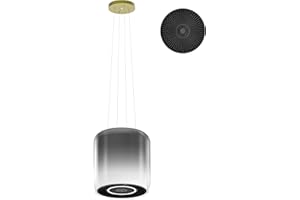 FIREGAS Dunstabzugshaube, Insel-Dunstabzug Freihängend, 360 m³/h Luftstrom, Abluft/Umluft Dunstabzug zur Deckenmontage, Dunstabzugshaube mit 9 Stufen, Timer, Aktivkohlefilter