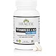 Health As It Ought To Be Vitamin D3+K2: D3 7500 IU (188mcg) + K2 200 mcg- 60 Capsules (Does not Contain K1 or MK4) - d for Purity and Strength, Supports y Bones and Immune