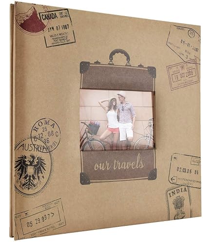 Album Scrapbooking Craftelier - 20.3x20.3 Cm - Papier Kraft 190 G - 30 Feuilles - Anneaux Bronze Vintage