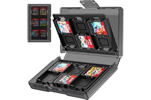TRANSNOVO Switch Game Case for Nintendo Switch 2/Swith/Switch Lite/OLED, 24 Slots Switch Game Cartridge Holder, Lightweight and Portable Travel Carrying Case with See-Through Material