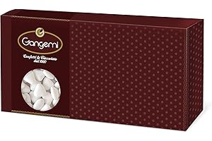 Gangemi Cuoricini - 1kg Coeurs Dragées Chocolat de haute qualité - Classique cadeau italien de mariage bapteme etc. - Blanc