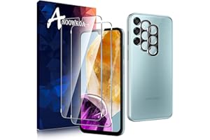 Anoowkoa [2+2 sztuki do Samsung Galaxy M15 5G ochraniacze ekranu i osłony obiektywu aparatu, folia ze szkła hartowanego, folia ochronna zapobiegająca odciskom palców