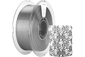 PLA Seda Brillante Filamento kexcelled 1,75mm para Impresora 3D, Silk Filamento de Impresión 3D con Acabado Suave y Sedoso, Alta Tenacidad, Precisión Dimensional +/- 0,03mm, 1kg(2,2lbs), Plata